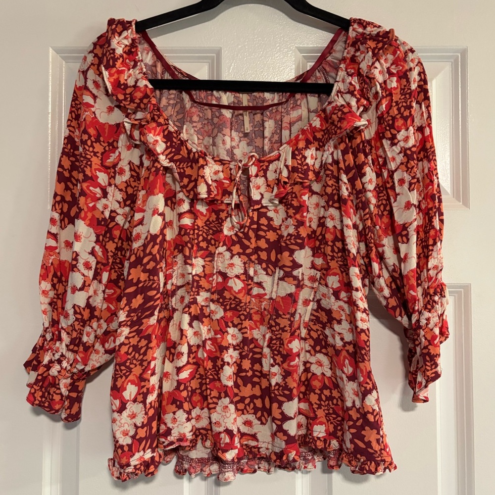 Free People Sweet Memories Floral Pink Blouse, size Small - Picture 3 of 10